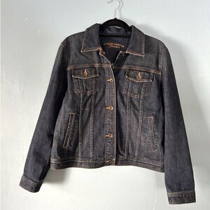 Ralph Lauren Jeans Co Premium dark wash denim jacket size large button closure